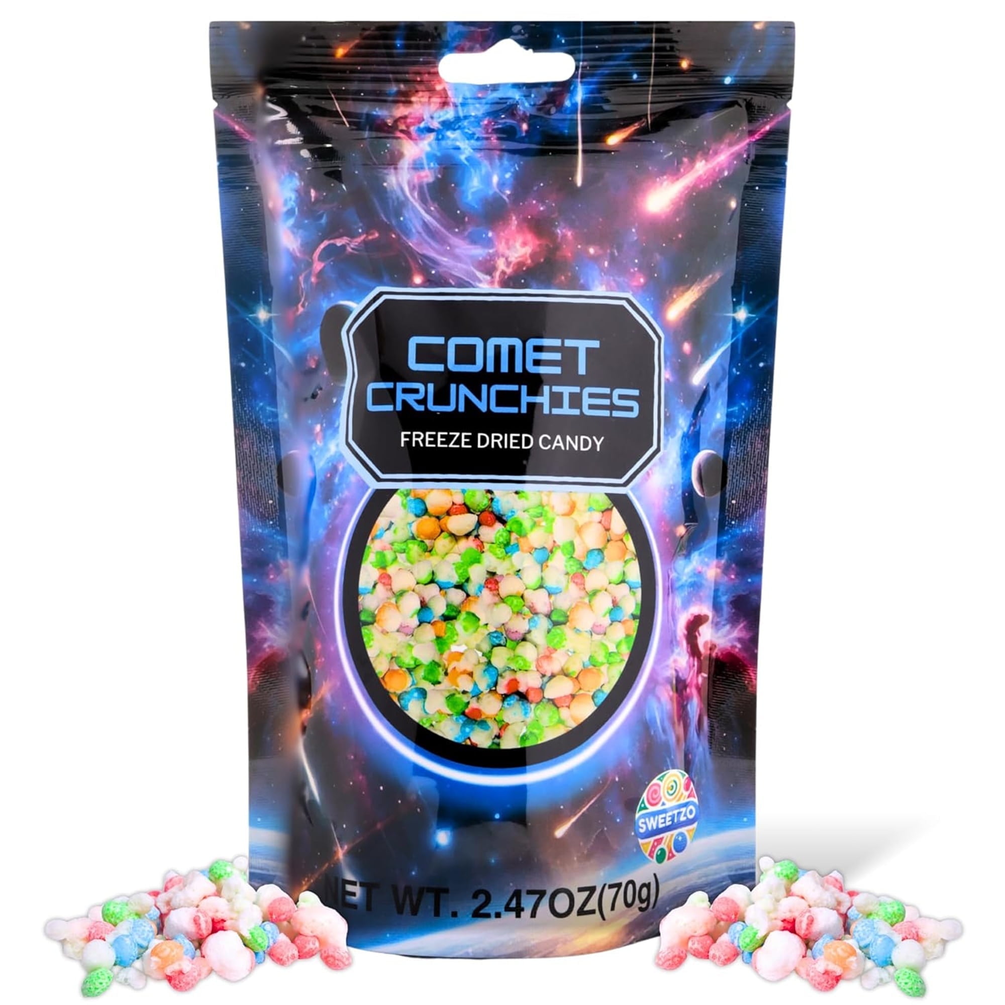 Freeze Dried Comet Crunchies, Dehydrated Candy, 2.4 Ounce Bag