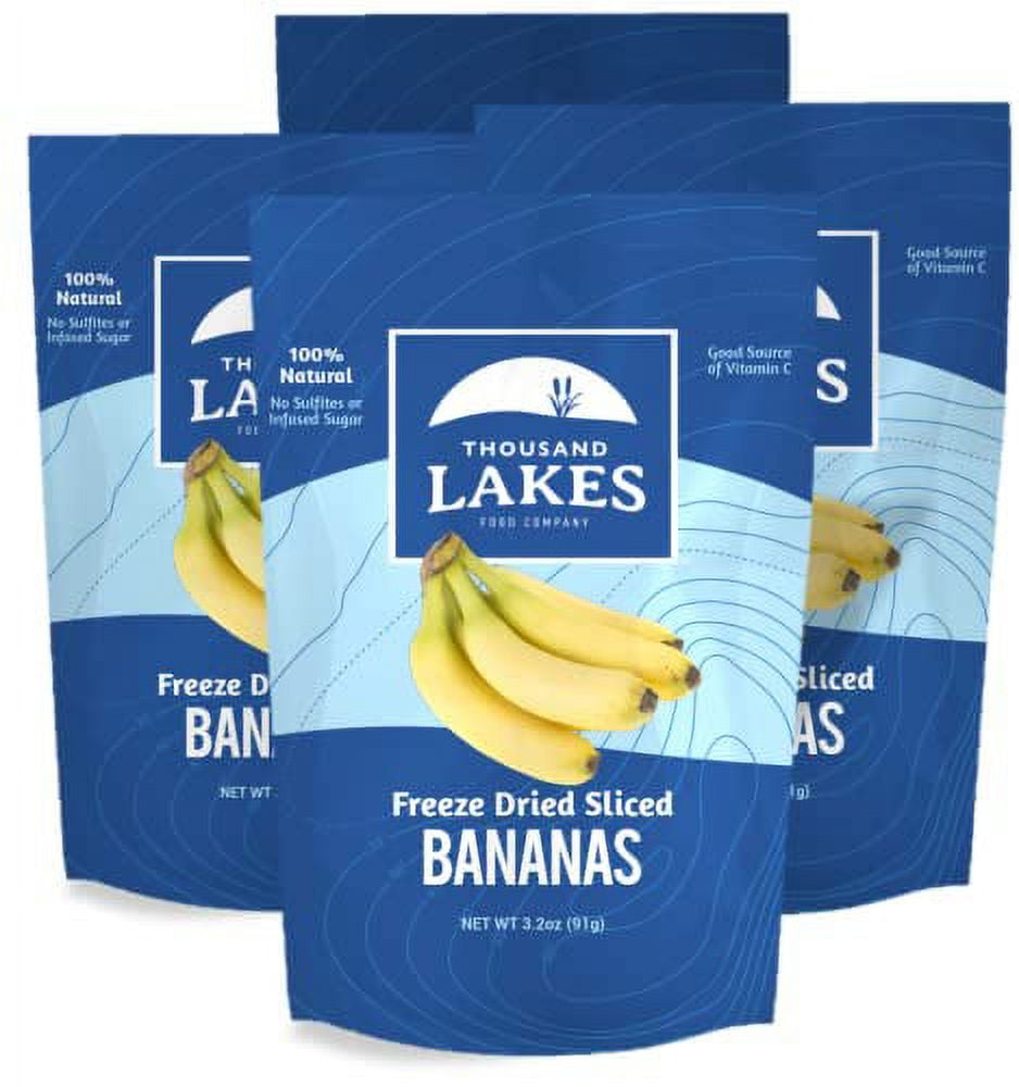 Freeze Dried Fruit - Sliced Bananas 4-Pack 3.2 Ounces (12.8 Ounces Total) | No Sugar Added | No Oils Or Fat
