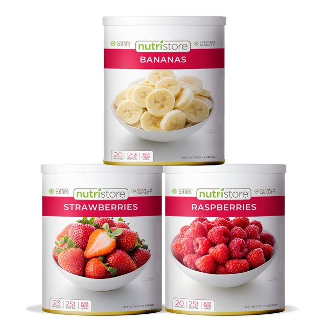 Freeze Dried Fruit Variety Sample Pack Strawberries, Bananas