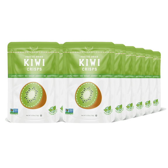 Natures Turn Freeze-Dried Fruit Snacks, Sour Kiwi Crisps, Pack of 12 (0.53 oz Each)