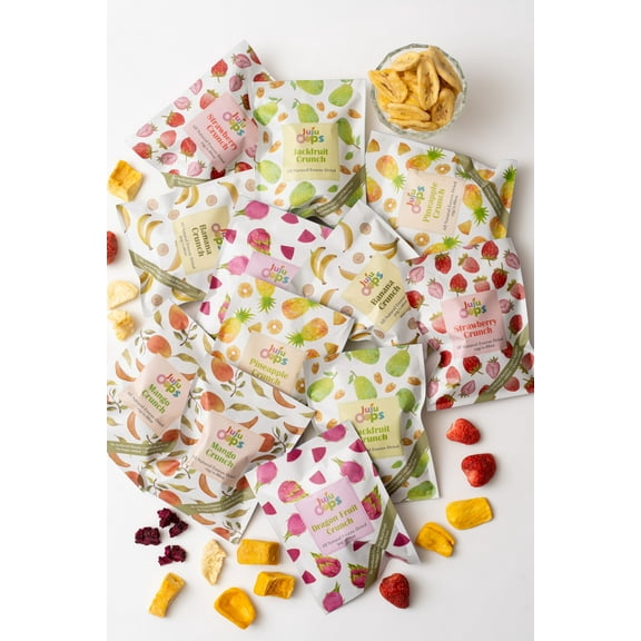 Freeze-Dried Mixed Fruit | Strawberry, Banana, Mango, Dragon Fruit, Jackfruit, Pineapple |  1  Ounce, 12 Pack