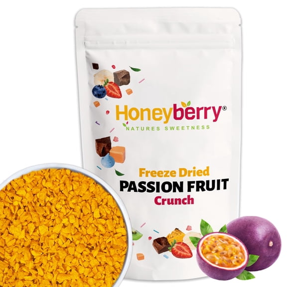 Freeze Dried Passion Fruit Crunch 250g - Perfect for Baking, Cake Decorations, Smoothie, Yogurt, Muesli, Cereal, Porridge, Ice Cream Toppers - Freeze Dried Passionfruit Crispy Pieces