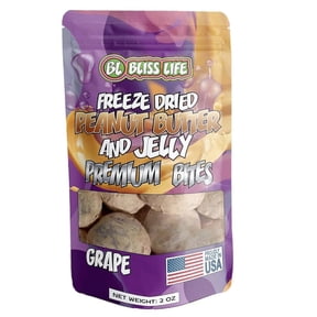 Bliss Life Peanut Butter & Grape Jelly Fruit Candy, Crunchy Freeze-Dried Bites for Kids, 2oz