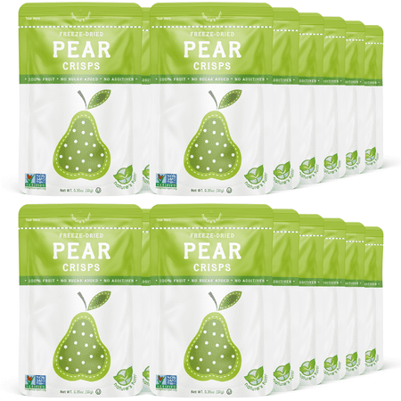 Nature’s Turn Freeze-Dried Pear Crisps, No Added Sugar, Healthy Natural Fruit Crisp Snack for School Lunches, 24 Pack (0.35 oz Each)