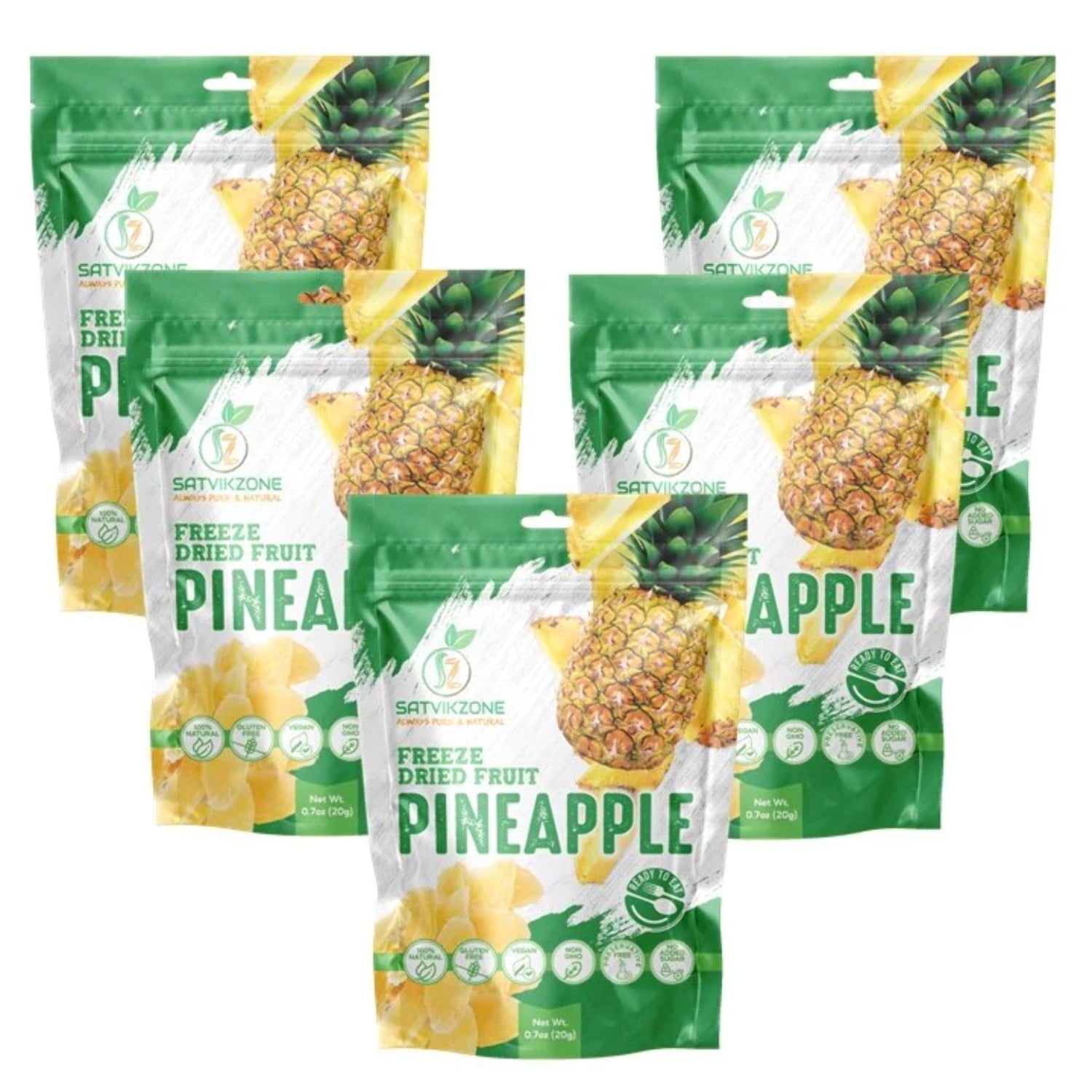Freeze Dried Pineapple, 100 Natural, ReadytoEat Fruit Snack, Vegan
