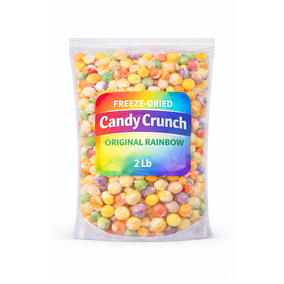 Freeze Dried Rainbow Crunch, 2 Lb 32 oz Original Rainbow Crispy & Fruity Candy Assorted Flavors - Dehydrated, Colorful Treats & Snacks for Kids & Adult
