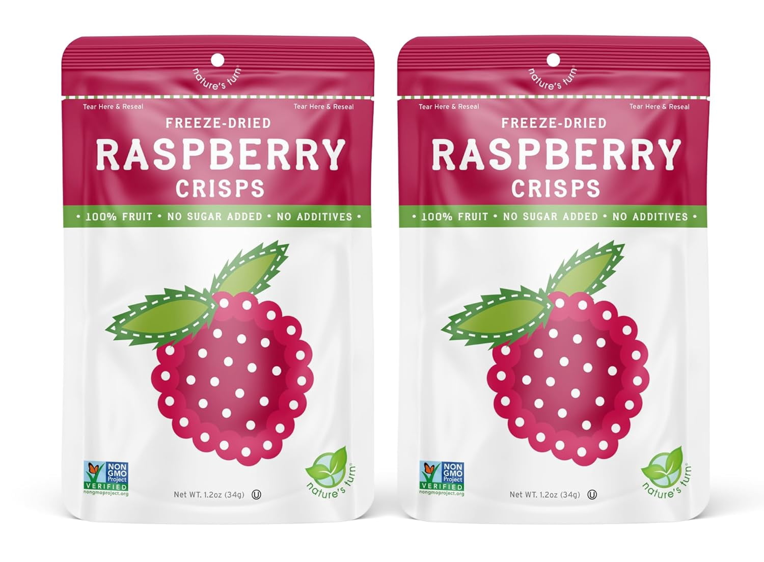 Nature’s Turn Freeze-Dried Raspberry Crisps, No Added Sugar, Healthy ...