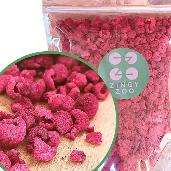 Freeze Dried Raspberry Pieces XXL 500g Broken Dried Raspberries | Real Food Fruit Bits Instead of Raspberry Flavouring or Frozen Berry Powder | Raw Vegan Freeze Dried Fruit Crumb | ZingyZoo