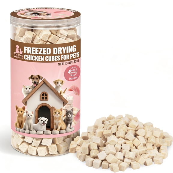 Freeze-Dried Raw Chicken Breast Dog Treats 3.4oz | Grain Free, Single Ingredient Premium Treats | High Protein Reward for Training, Puppies, Small Dogs & Picky Eaters