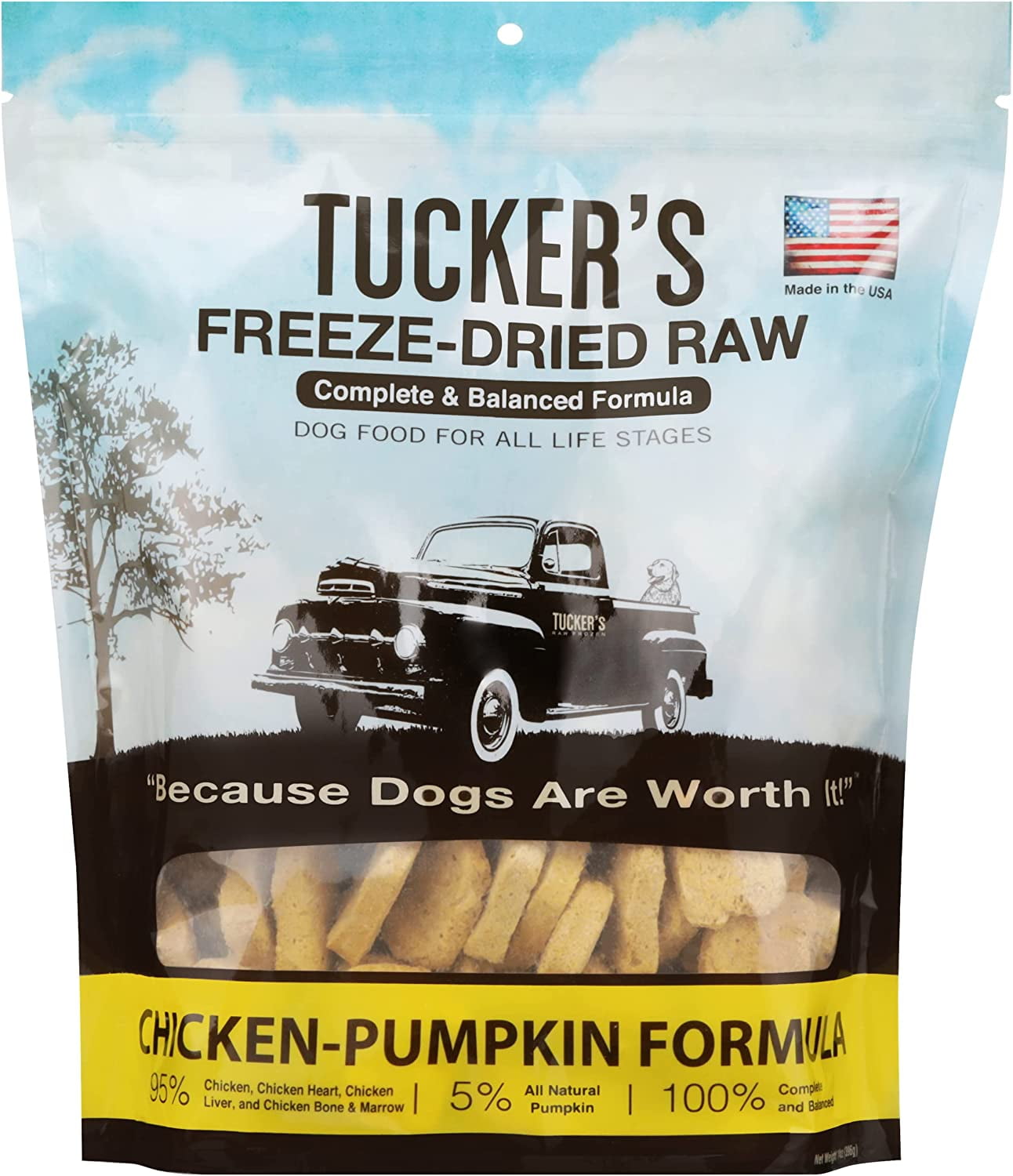 Freeze Dried Raw Dog Food, Chicken & Pumpkin Formula 14Oz