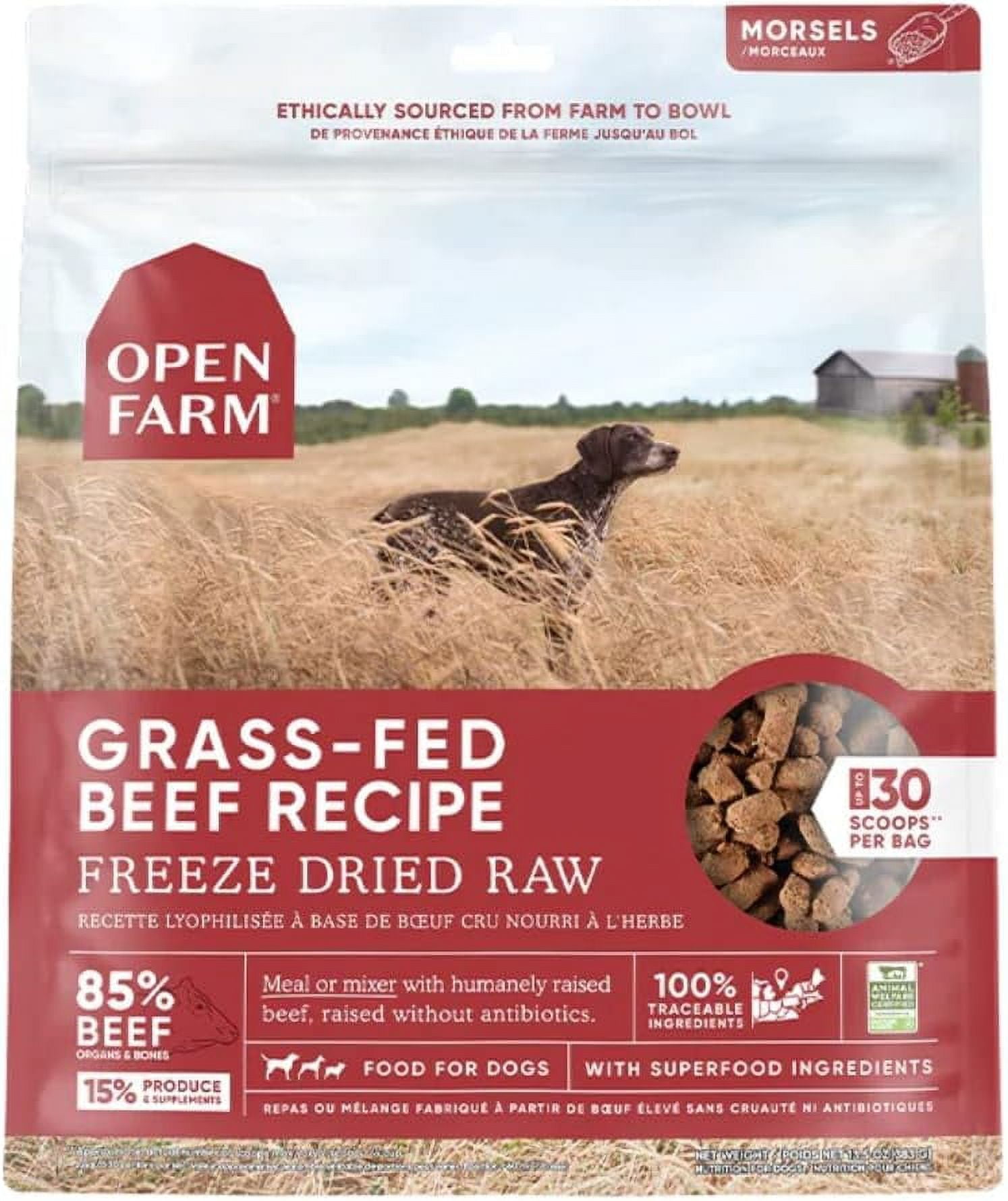 Freeze Dried Raw Dog Food, Humanely Raised Meat Recipe with NonGMO
