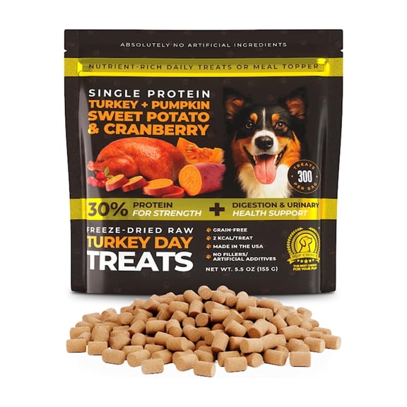 Pup Choice Turkey Dog Treats, High Protein, Grain-Free, Pumpkin & Cranberry, 5.5 oz (300 Count)