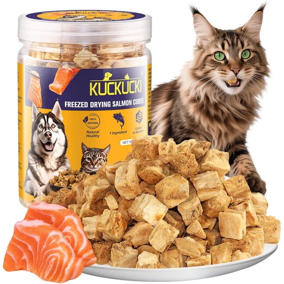 Freeze-Dried Salmon Snacks for Cats & Dogs - Grain-Free, Baked & Crunchy Treats