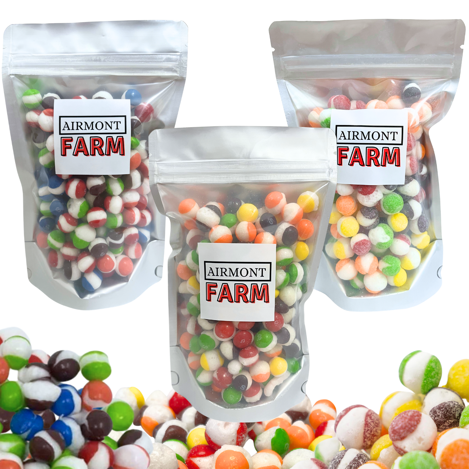 Freeze-Dried Rainbow Candy (3 pack) Orignial 6oz , Sour  5oz , Wild Berry 5oz (1lb Total) - Ships in Box - Deliciously Crunchy, Intense Flavor - Resealable Bag