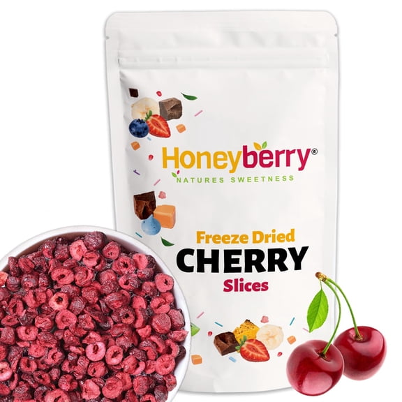 Freeze Dried Sour Cherry Slices 200g - Freeze Dried Fruit - 100% Natural, No Added Sugar Freeze Dried Cherries