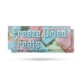 thumbnail image 1 of Freeze Dried Treats Vinyl Decal 2 Pack of 12 Inch x 5 Inch Weatherproof Heavy-Duty Adhesive Backing | Innovative Snacks, Sweet and Savory Options, Durable Signage | Made in USA, 1 of 6
