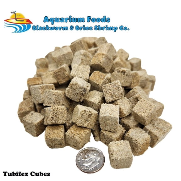 Freeze Dried Tubifex Cubes- Tropical Fish, Marine Fish, Koi Fish, Turtles...4oz