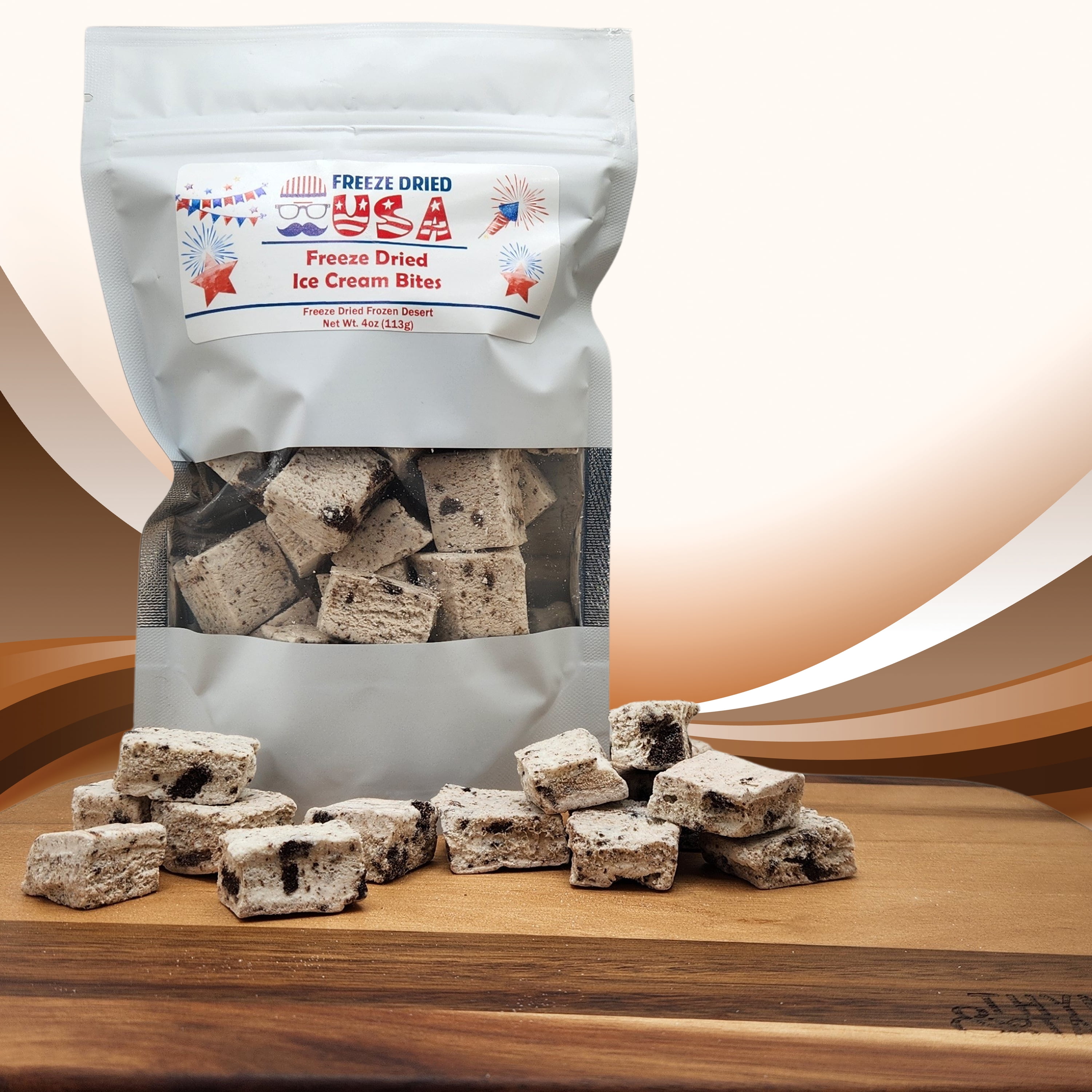 Freeze Dried USA Cookies & Cream Ice Cream Bites (4 oz)