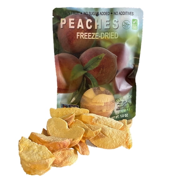 Freeze-Dried Yellow Peach Chips 1.0oz Gluten-Free No Sugar Added Crispy & Delicious On-the-Go Fruit Snacks for Kids & Adults Ideal for Cereal Smoothies School Lunches