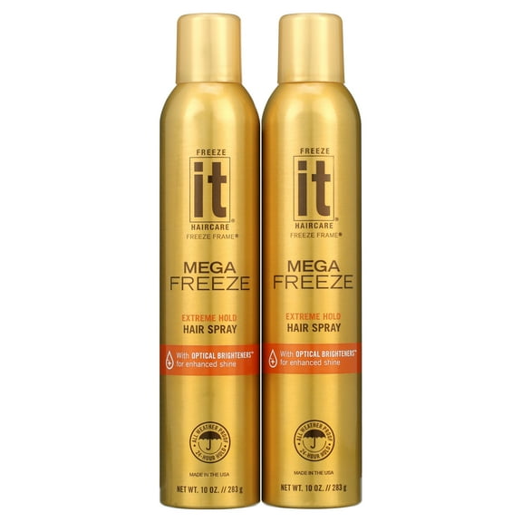 Freeze IT Mega Freeze Hair Spray, Extreme Hold,10 oz, 2 Count