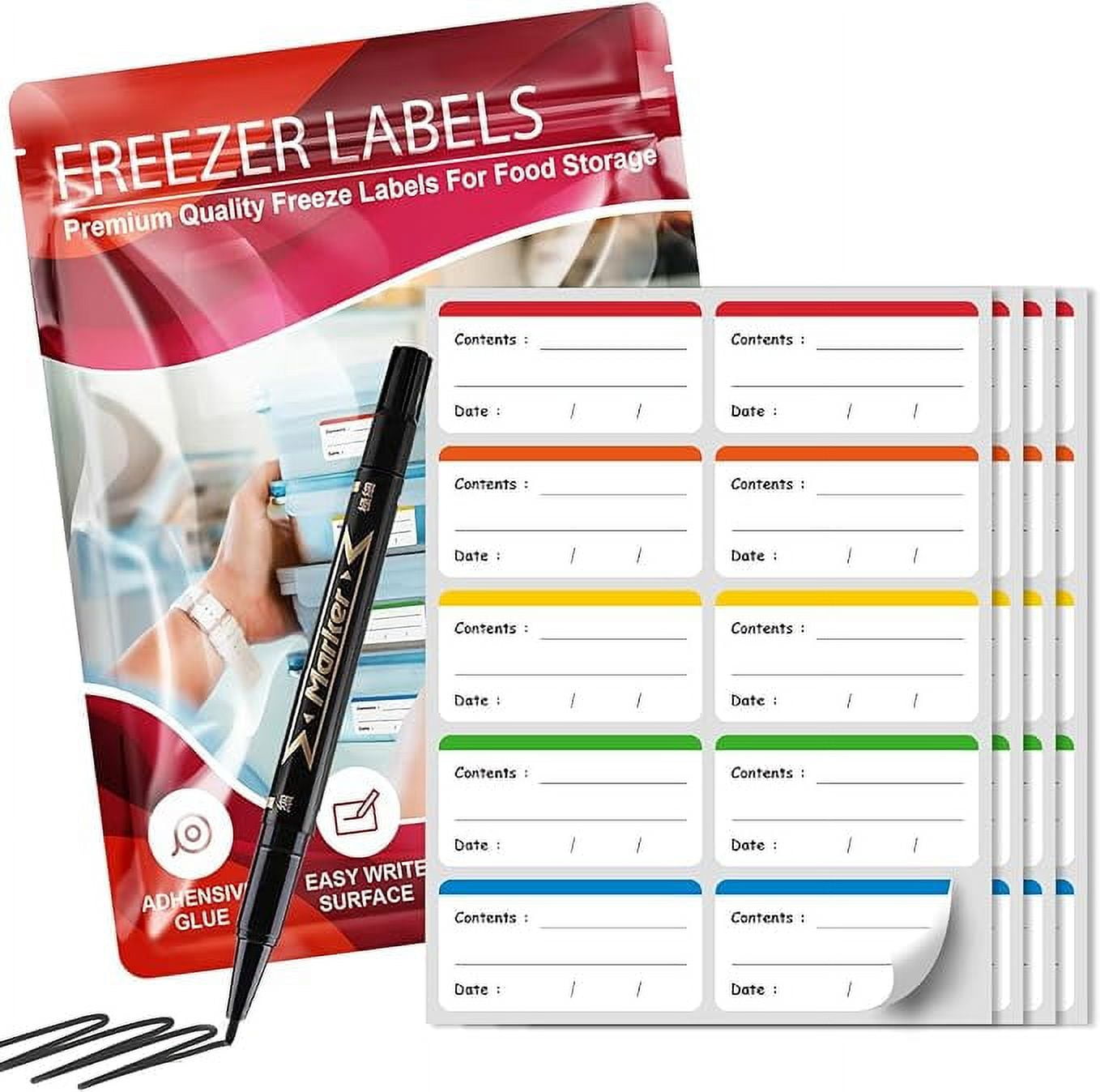 Freeze Labels Food Storage Labels, Freezer Kitchen Labels for Jars