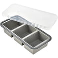 thumbnail image 1 of Freeze Preservation Silicone Ice Tray With Lid - Giant Large Mold for Food Storage & Baking Kitchen Use(Grey-3Grid), 1 of 8