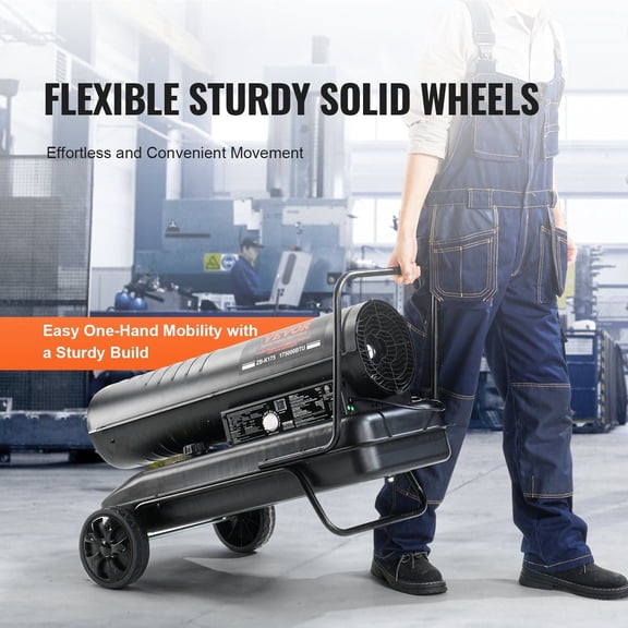 Freeze-Protection 175K BTU Kerosene Heater with Precision Thermostat, 13.2 Gallon - Heavy-Duty Forced Air System for Large Workshops & Farms