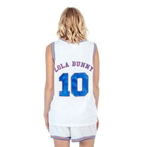 Freeze Space Jam Tune Squad Lola Bunny #10 White Basketball Jersey