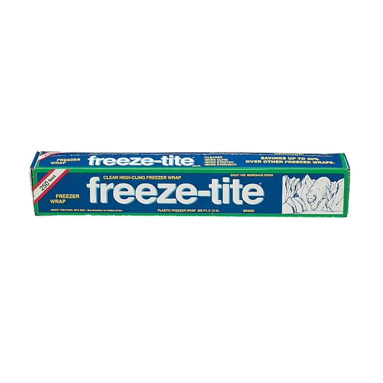 Stretch-Tite's Freeze-Tite Premium Plastic Freezer Wrap with Slide Cutter,  Self-Sealing and Thicker (315 sq ft, Pack of 1)