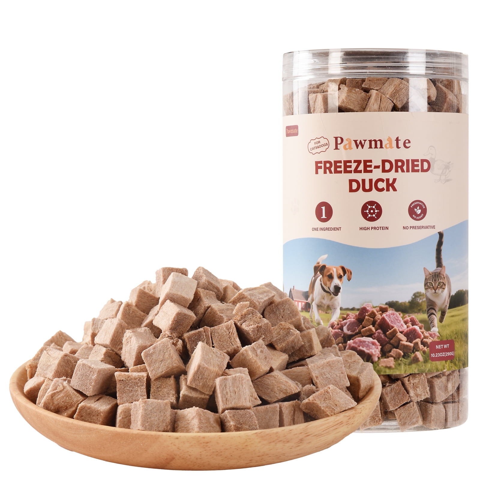 Pawmate Freeze-Dried Duck Treats for Dogs & Cats, Single Ingredient ...