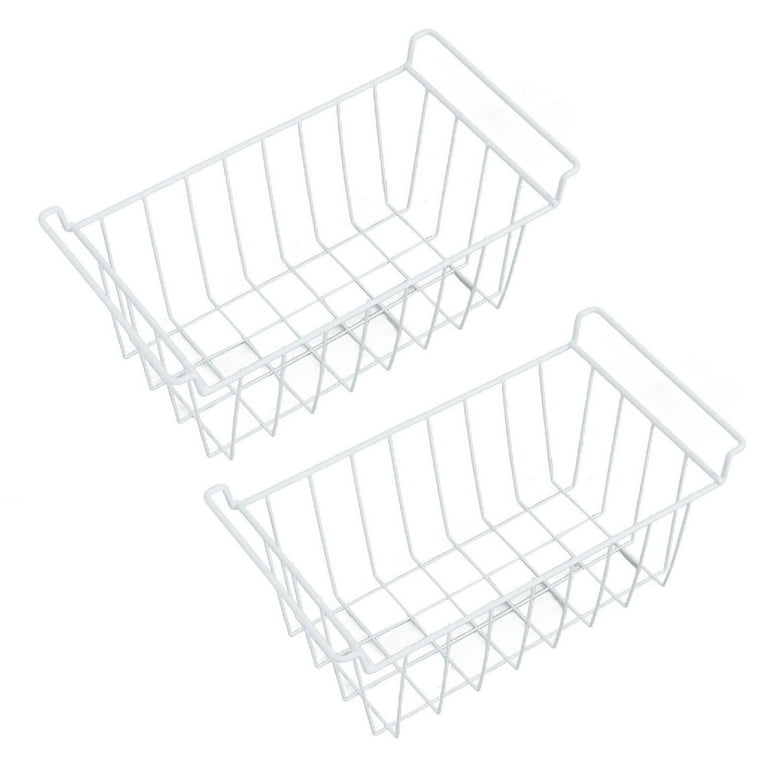 Wire Storage Baskets, Farmhouse Metal Wire Basket Freezer Storage Organizer  Bins With Handles(blac