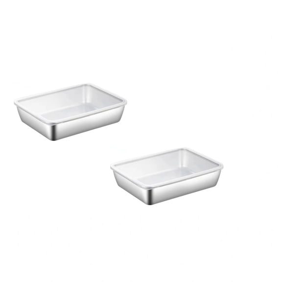 Freezer Containers for Storage, Stainless Steel Meal Prep Containers, Grade, Rectangular 14X9X3 In, Airtight Lids, Freezer Storage, Camping Picnics, Bulk Prep, Storage