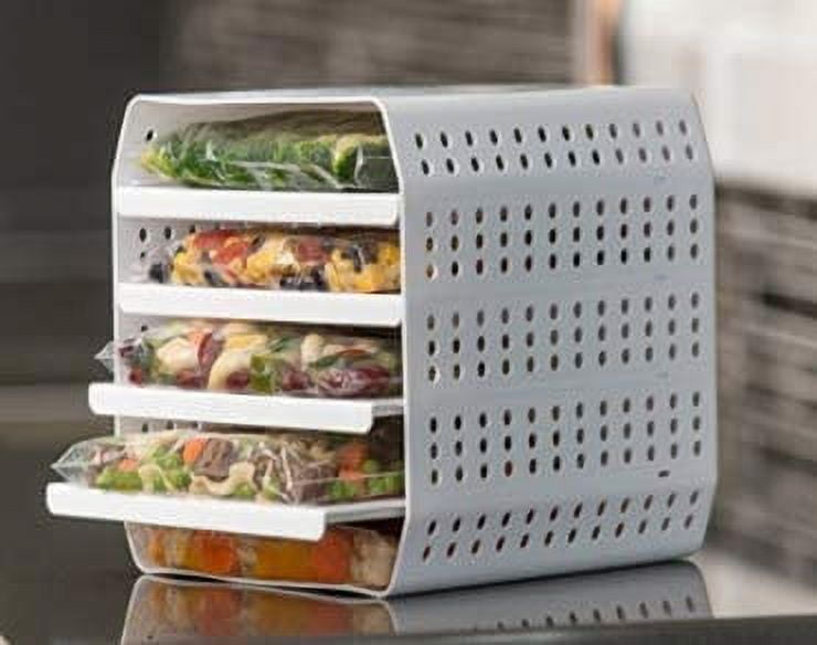 Ziplock Bag Storage Organizer voor keuken, voedsel opbergtas, compatibel met Ziploc Bag Organizer in gallon, kwart, sandwich & snack formaat zakken (paars