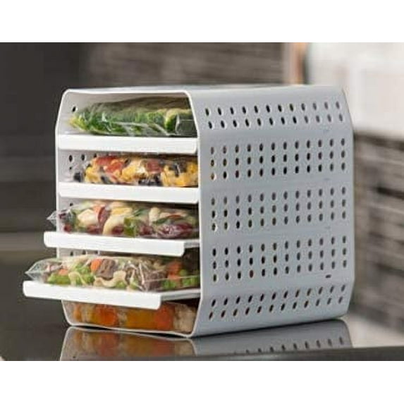 Freezer Cube 5 Tier Zip Lock Freezer Bag Storage System By SkyMall ...