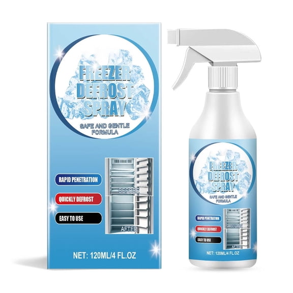 Freezer Defrost Spray, Multi-Purpose Rapid Ice & Frost Remover, for Refrigerators Freezers Ice Maker Window Faucet  120ml/4 fl oz