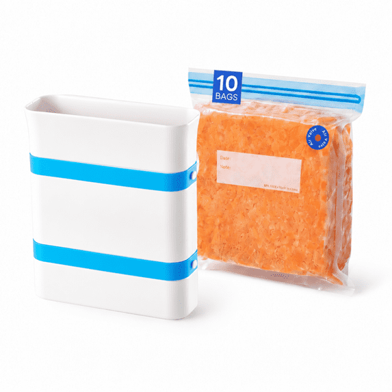 Freezer Food Block Maker, 6 Cup, with 10 Vacuum Bags for Meal Prep Food ...