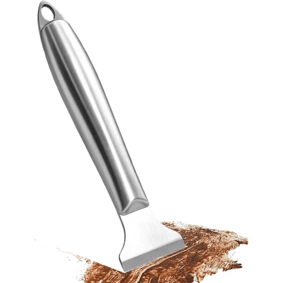 Freezer Ice Removal Shovel, 6.89 Inch Handheld Stainless Steel Refrigerator Frost Scraper, Safe Burr-Free Defrosting Tool for Kitchen Freezer Ice Cleaning(k)
