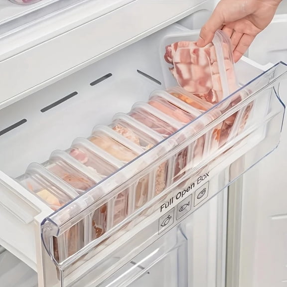 Freezer Meat Vegetable Storage Container BPA Free Food Grade Plastic Stackable Refrigerator Organizer Durable Food Storage Box