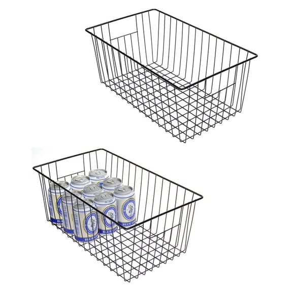 Freezer Organizer Baskets 16 Inch Wire Storage Bins for Upright Freezer ...