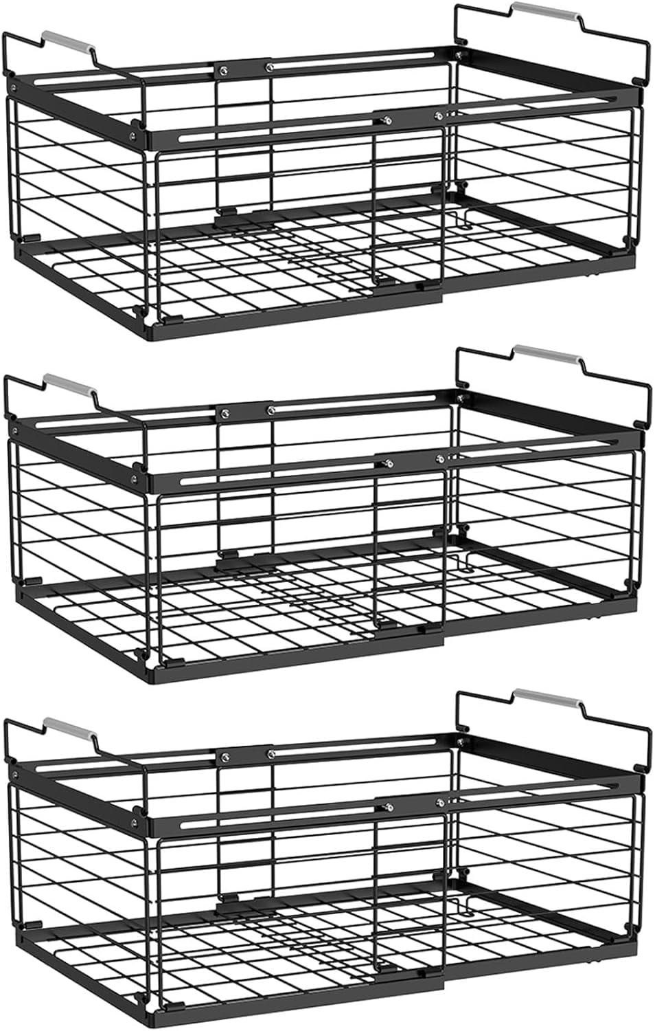 Freezer Organizer Bins, 3 Packs Large Expandable Stackable Chest ...