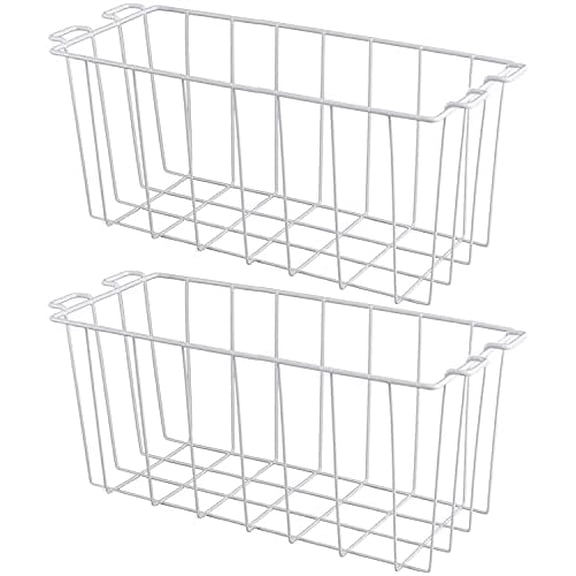 Freezer Organizer Bins for Chest Freezer, 16.5" Deep Freezer Bins Freezer Baskets Organizer and Storage Frozen Meats and Food 2 Pcs