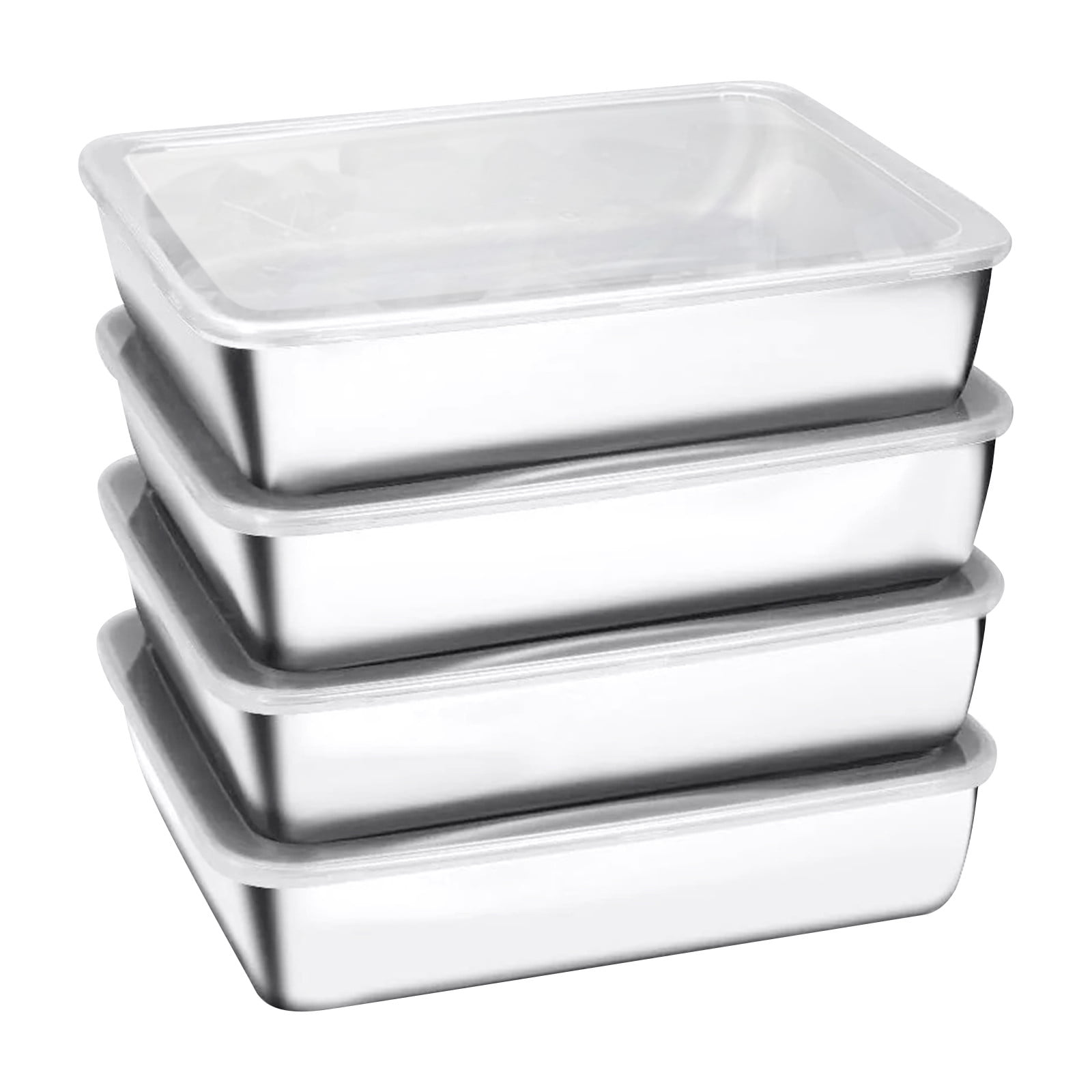 Freezer Safe Food Storage Containers | Stainless Steel Food Storage Containers with Lids Airtight | Large Airtight for Kitchen Storage 4 Pack