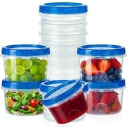 10 Pack 16 oz Freezer Storage Containers with Twist Top Lids, Stackable Reusable Food Containers for Soup, Salad, Oats & Lunch, BPA Free, Microwave & Dishwasher Safe