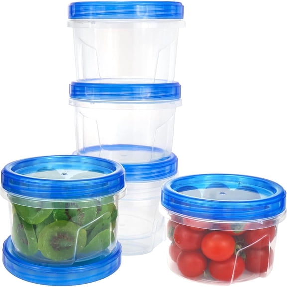 Freezer Storage Containers 16 oz - 6 Pack Soup Freezer Containers with Airtight Twist Top Lids - Plastic Soup Container with Lids for Lunch, Leftovers, Food Prep Containers with Leak-proof BPA Free