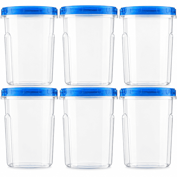 Freezer Storage Containers, 33 OZ Food Storage Containers with Twist Top Lids, Reusable Plastic Containers with Lids, Soup Containers for Meal Prep, Overnight Oats, Leftovers, Snack
