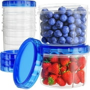 Freezer Storage Containers, [6 Pack-16 Oz] Airtight Plastic Food Storage Containers with Twist Top Lids, Soup, Meal Prep Containers