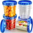 thumbnail image 1 of Freezer Storage Containers, [6 Pack-24 Oz] Airtight Plastic Food Storage Containers with Twist Top Lids, Soup, Meal Prep | BPA Free | Stackable | Leakproof | Microwave/Dishwasher Safe, 1 of 6