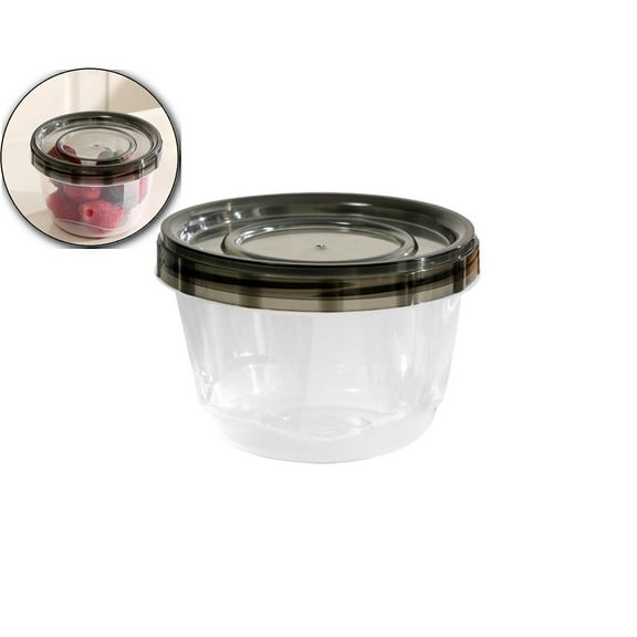 Freezer Storage Containers, Airtight Plastic Food Storage Containers with Twist Top Lids, Soup, Meal Prep Containers(Black)