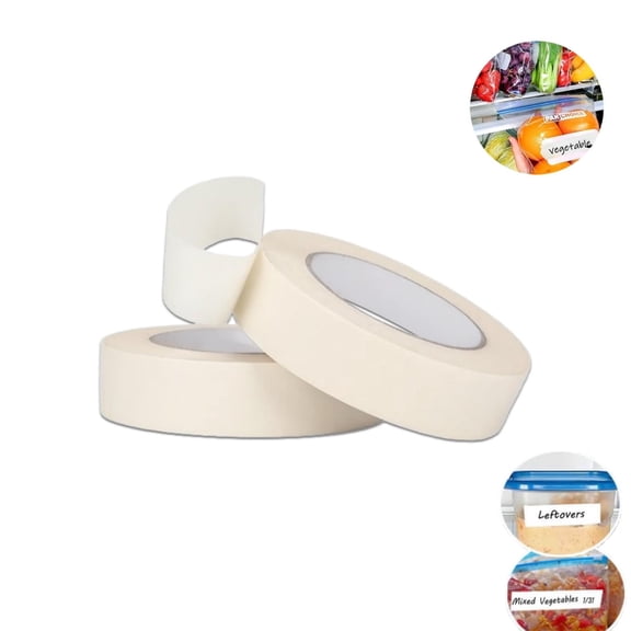 Freezer Tape to Write On,2pack Removable Container Labels for Indoor,QZS Multi-Surface Freezer Tape for Painting,Home,Office,Art,Crafts,Glass,0.8"x164ft