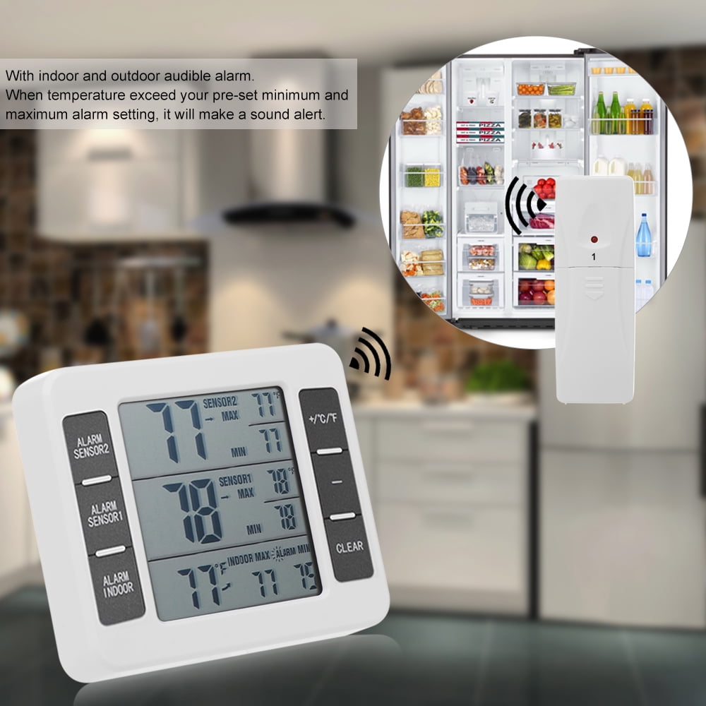Freezer Thermometer,Thermometer With Thermometer With Thermometer Min/max Alarm Indoor Indoor Thermometer Audible Alarm Indoor Thermometer With Temperature Jinmie
